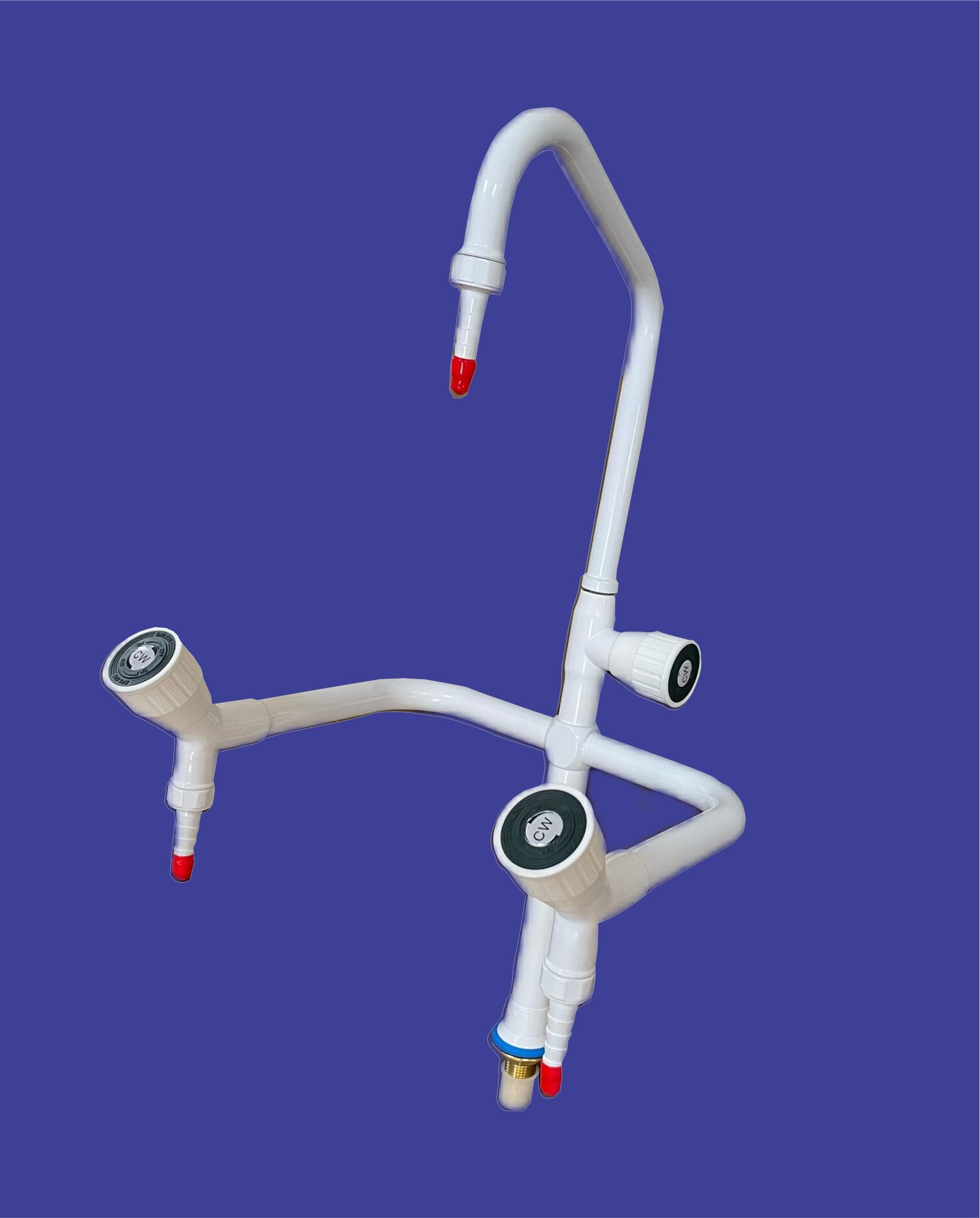 Three-Way Gooseneck Cold Water Bench Tap